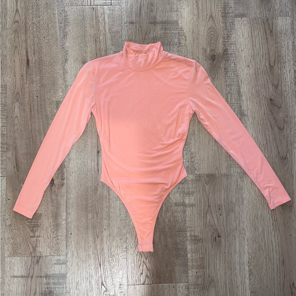 JLUXLABEL Peach Long Sleeve Bodysuit